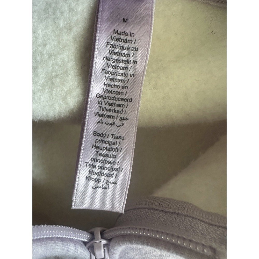 SKIMS Limited Edition Cotton Fleece Cropped Full Zip Up Hoodie Purple Heather M - Picture 9 of 16